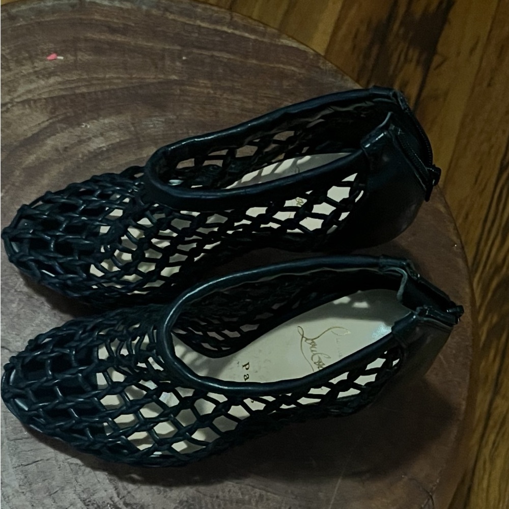Christian Louboutin Coussin 140 caged ankle bootie in black woven leather - Picture 7 of 7